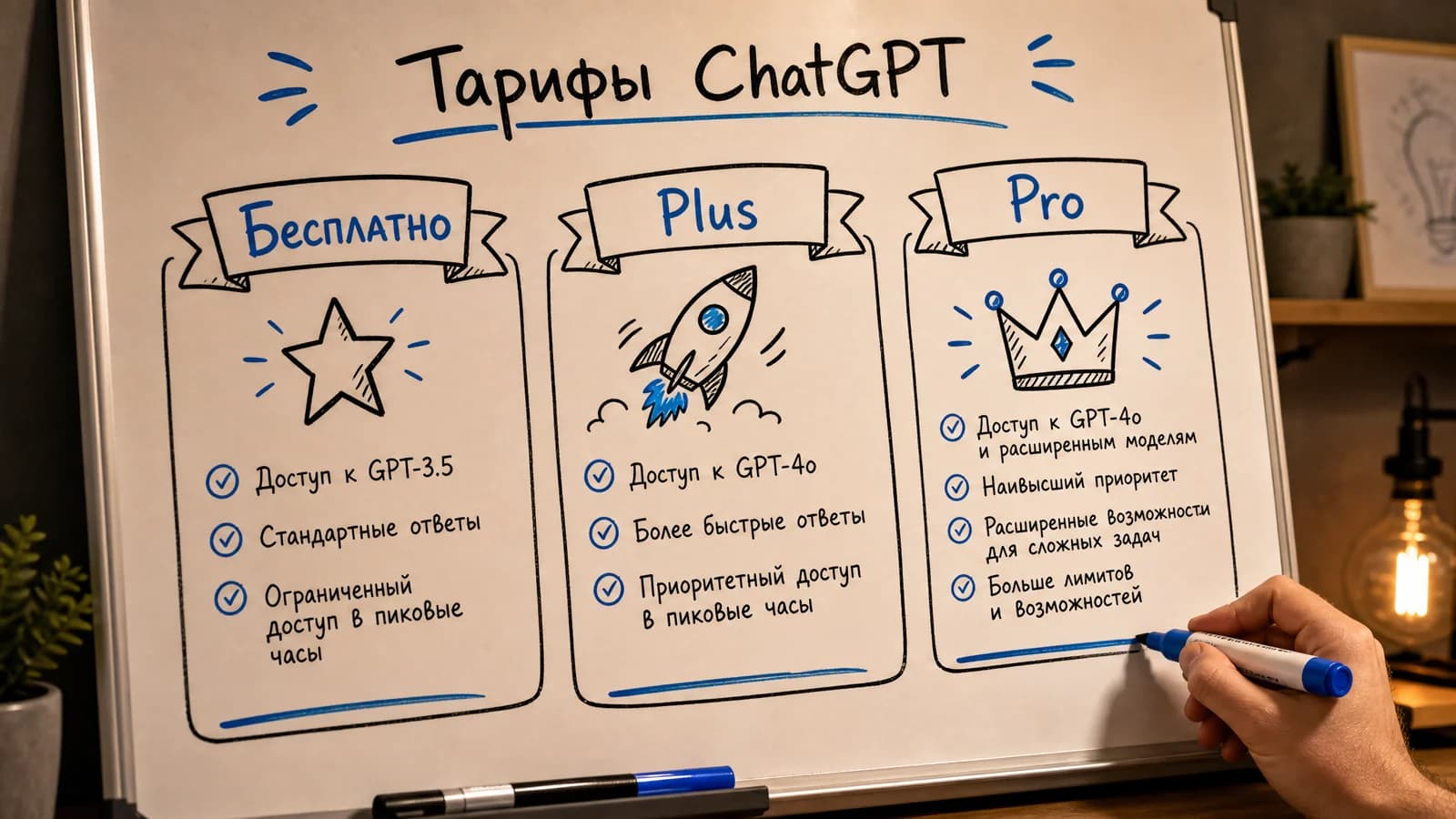 Диалог с ChatGPT на русском языке: пользователь пишет запрос кириллицей и получает развёрнутый ответ