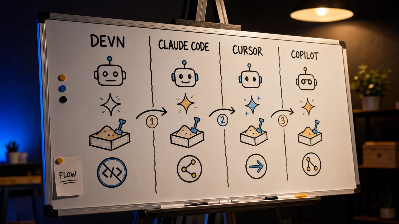 Сравнение Devin, Claude Code, Cursor и GitHub Copilot: режим работы и где запускать