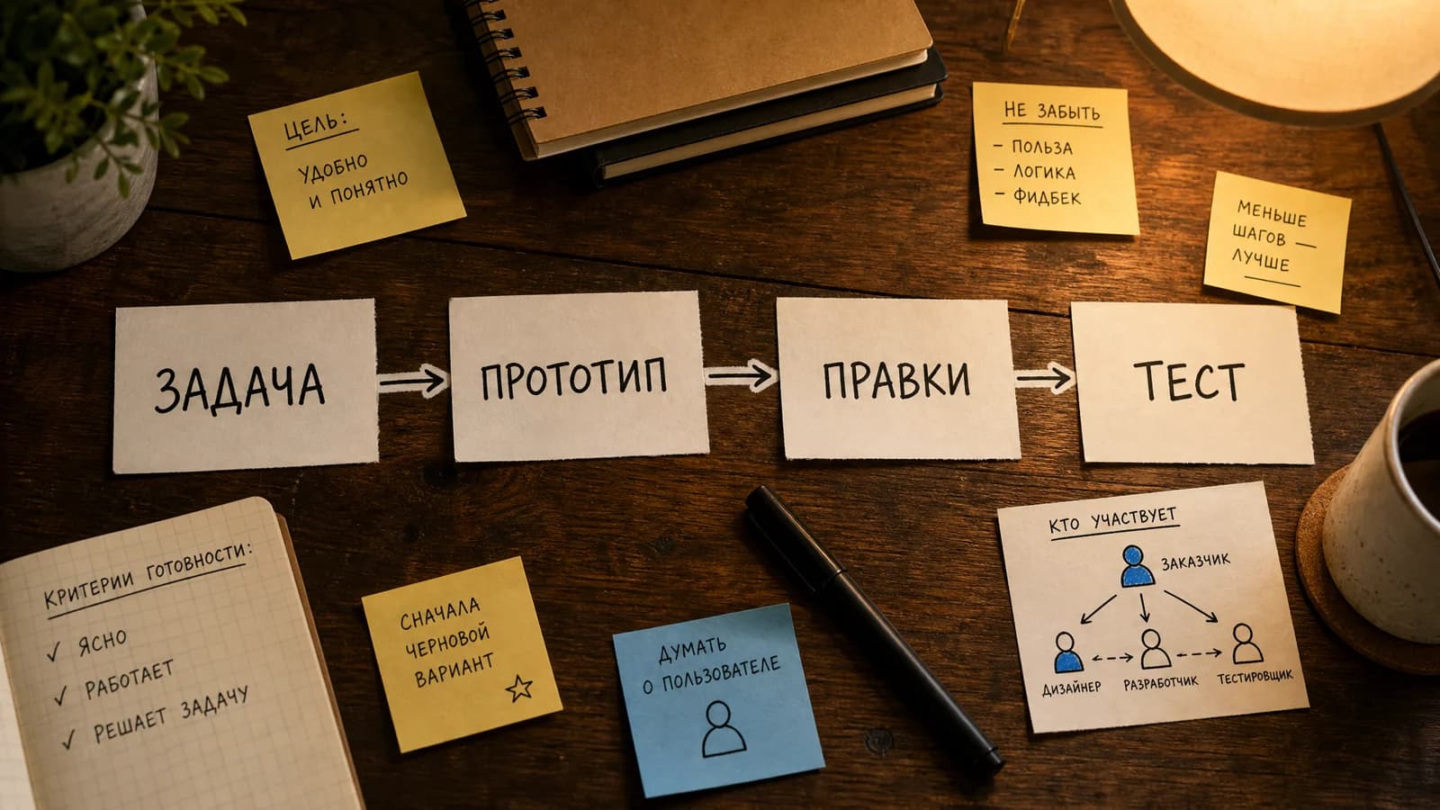 Схема пути от текстового запроса к веб-прототипу в Lovable AI