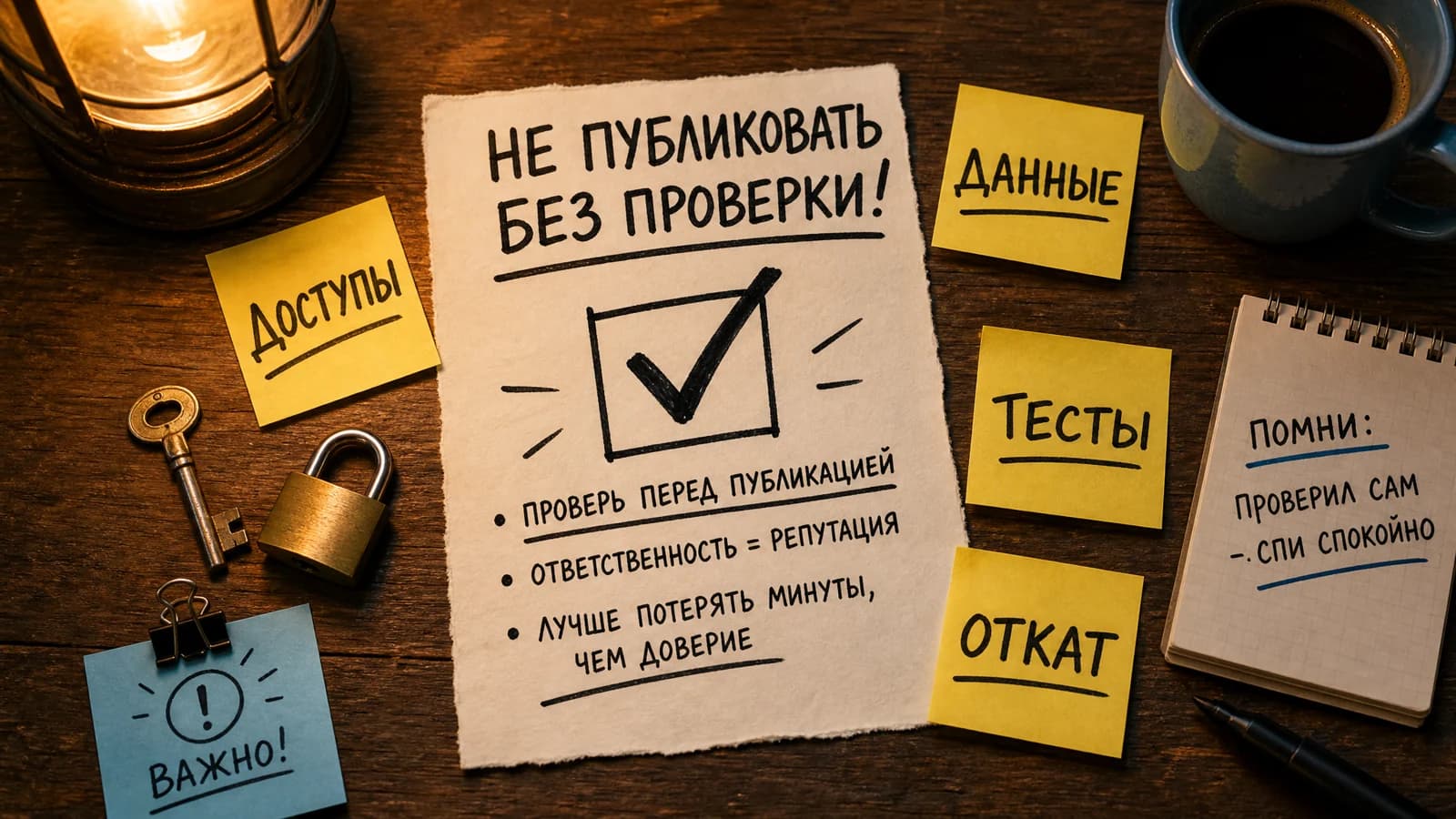 Чек-лист проверки веб-приложения перед публикацией: доступы, данные, тесты и review
