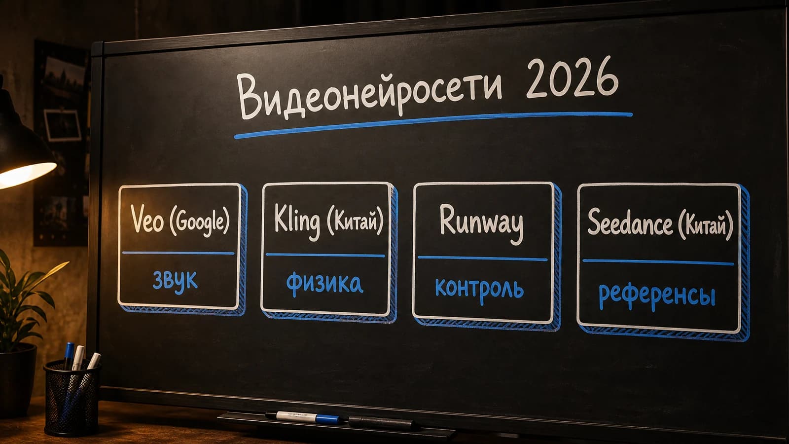 Альтернативы Sora в 2026: Veo, Kling, Runway, Seedance на доске