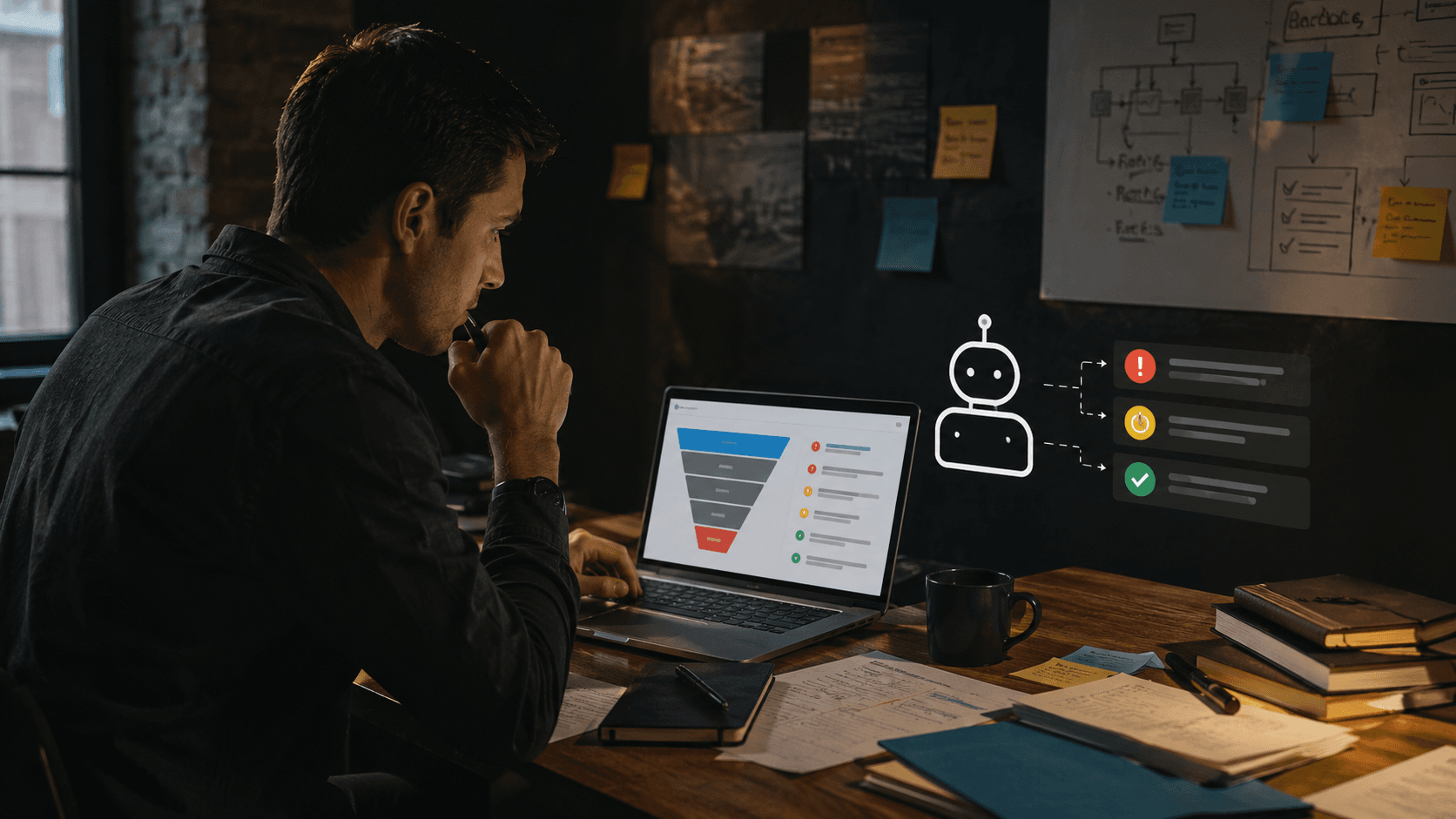 Схема follow-up в CRM: история клиента, черновик сообщения и подтверждение человеком