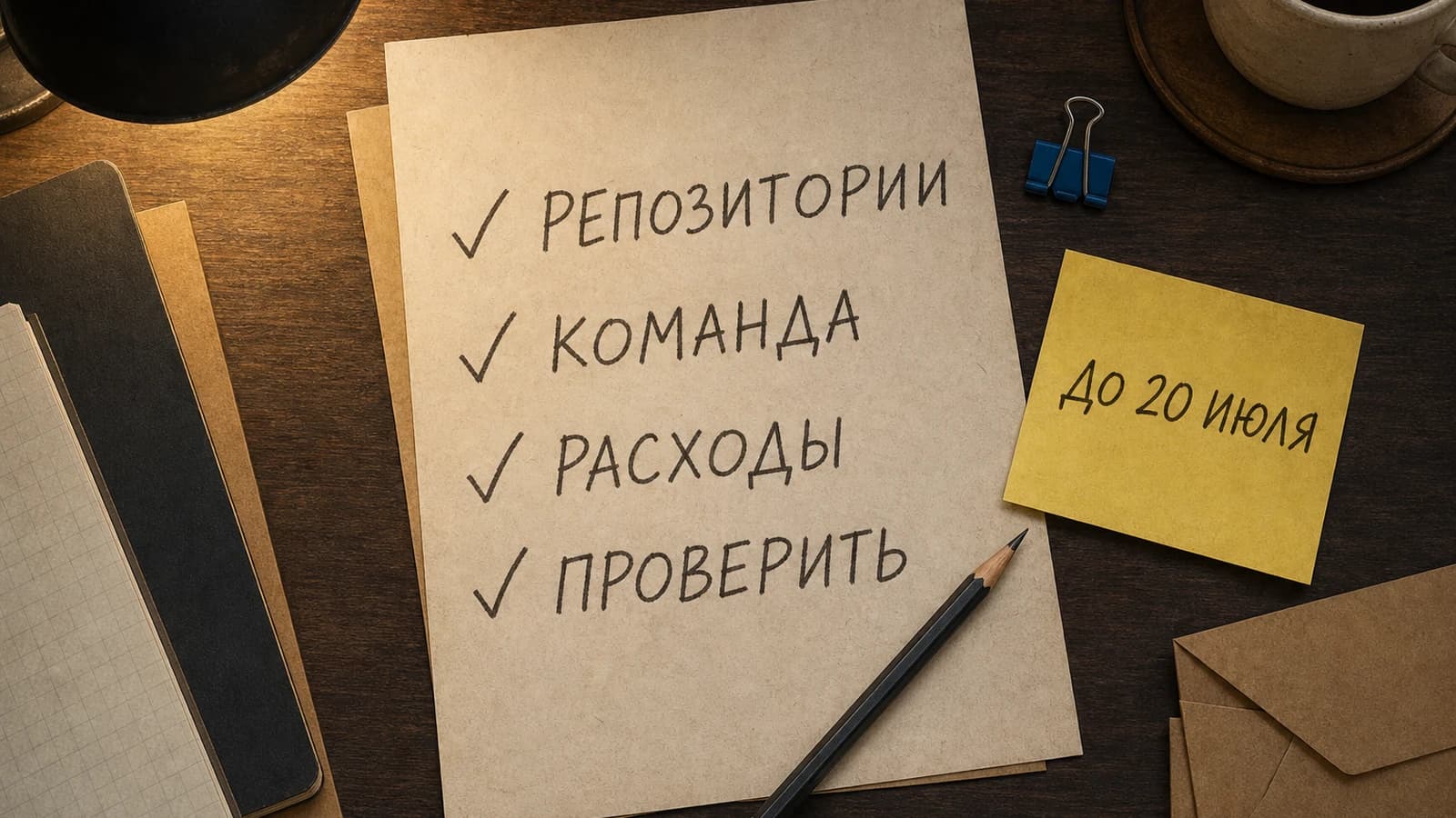 Рукописный чек-лист команды перед переходом GitHub Code Quality к платному режиму